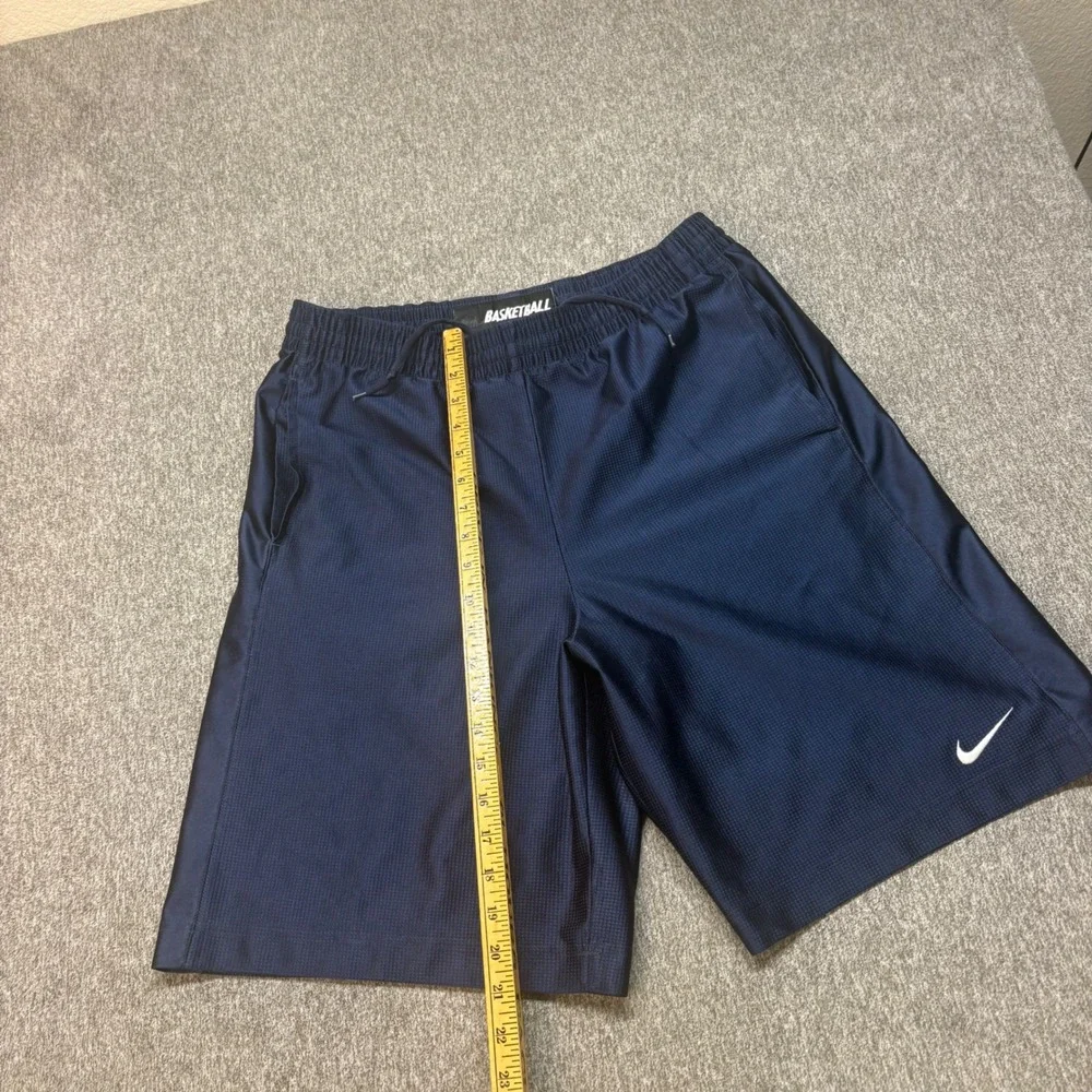 Nike Basketball Shorts Mens Large Navy Blue Mesh Athletic Gym Drawstring Swoosh